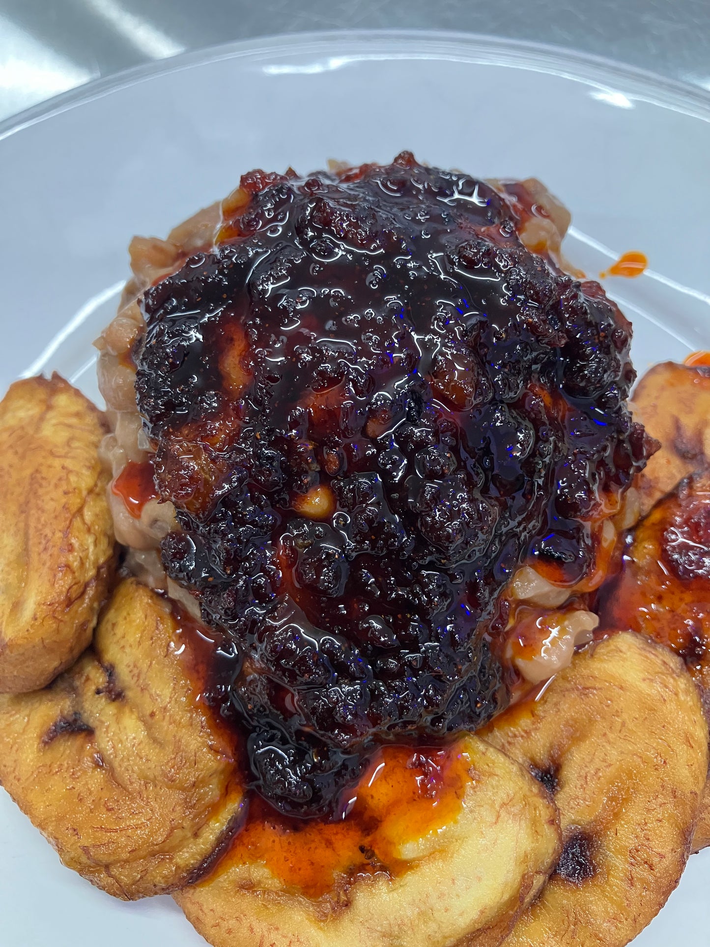 Beans and stew (Ewa Agoyin)
