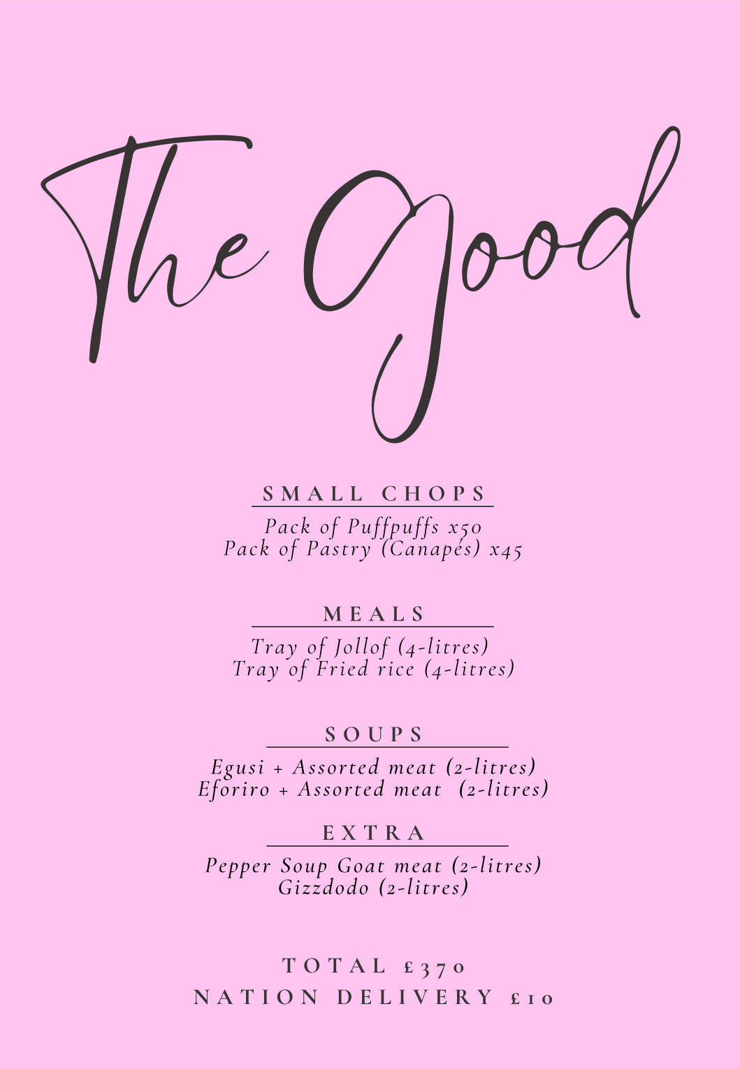 The Good Menu