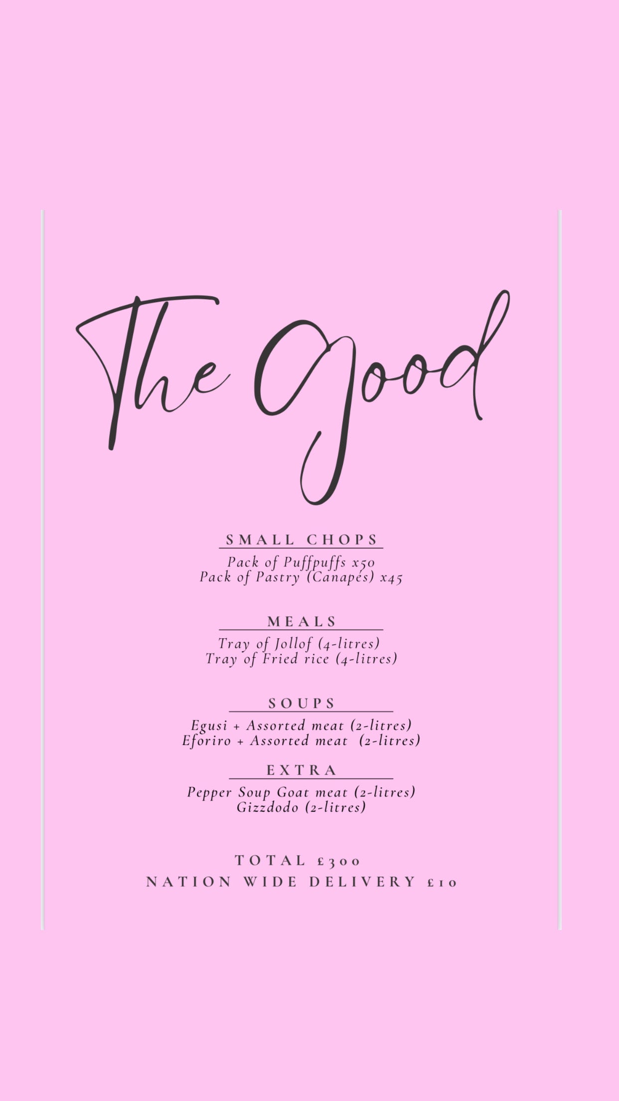 The Good Menu