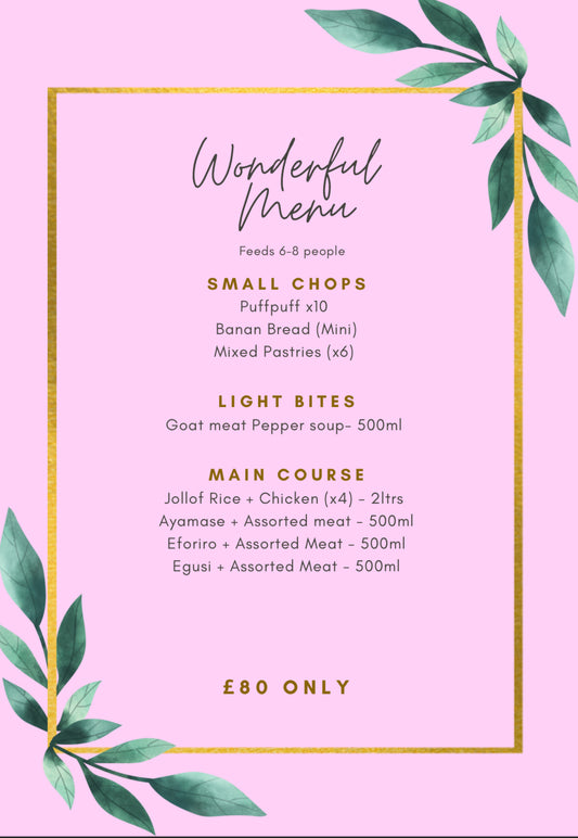 Wonderful Menu